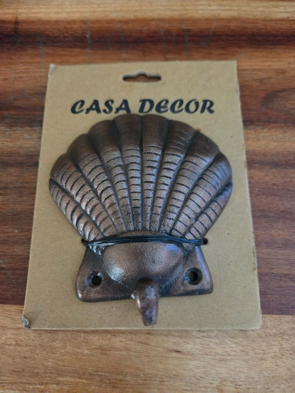 antique style brass finish casa decor seashell wall hook